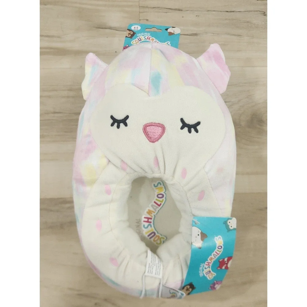 Squishmallows Lesedi the Owl Plush Slippers Kids Size 4-5 Pastel Tie Dye New‎